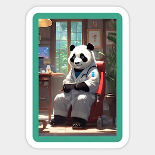 Cute doctor panda Sticker